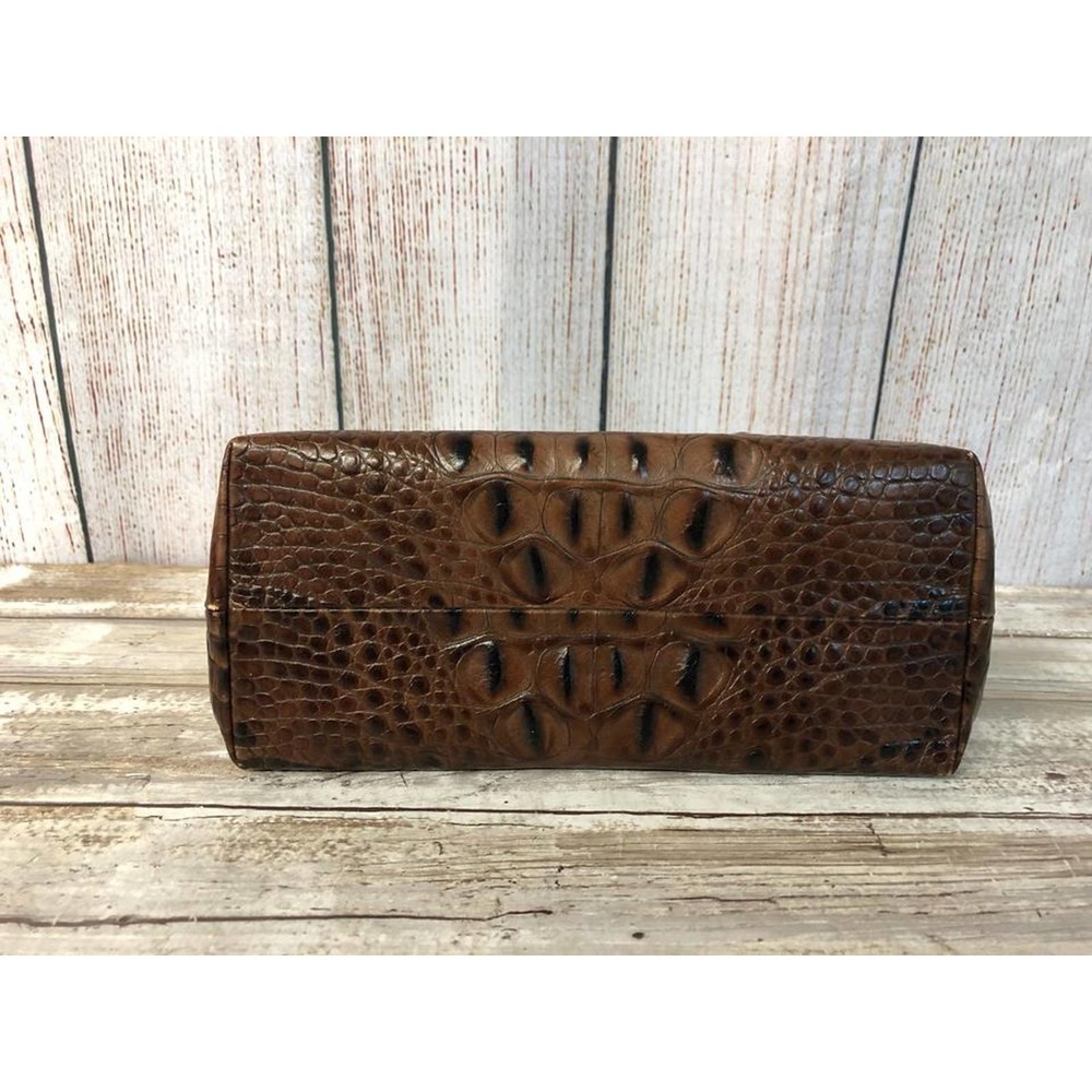 Besso Brown Croc Leather Handbag Evening Purse - Picture 9 of 12